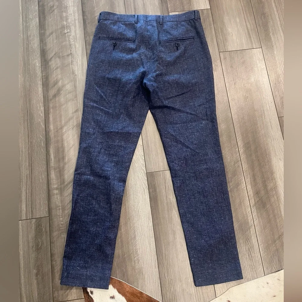 H&M Stylish Blue Wool/Linen Blend Woman’s Pants Size 33R/ EUR 48